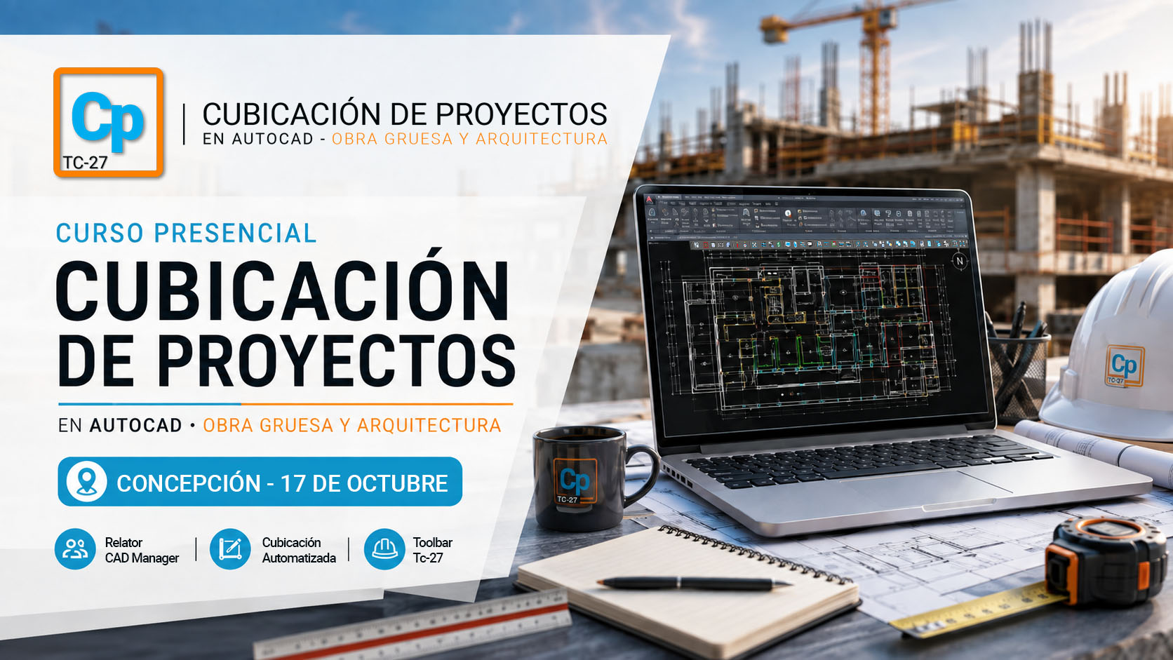 Cubicación de Proyectos en AutoCAD con TC-27 Obra Gruesa y Arquitectura - Presencial Concepción - Imagen 2